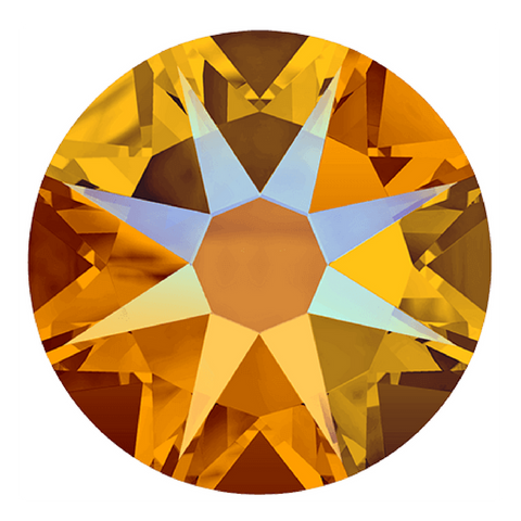 stock photo of Swarovski Crystal No Hotfix stone in Tangerine Shimmer orange with AB like coating