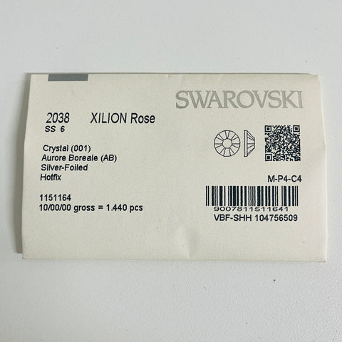 photo of actual product Swarovski Crystal AB bulk factory packing unit SS6 Hotfix iron on flat backs\