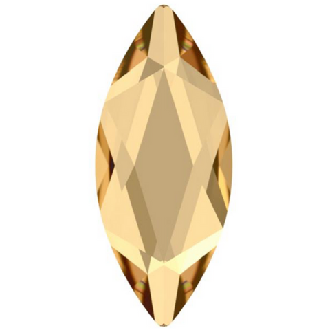 Austrian Crystal - No Hotfix - Article 2201 - MARQUISE - CRYSTAL GOLDEN SHADOW - 14 x 6 mm
