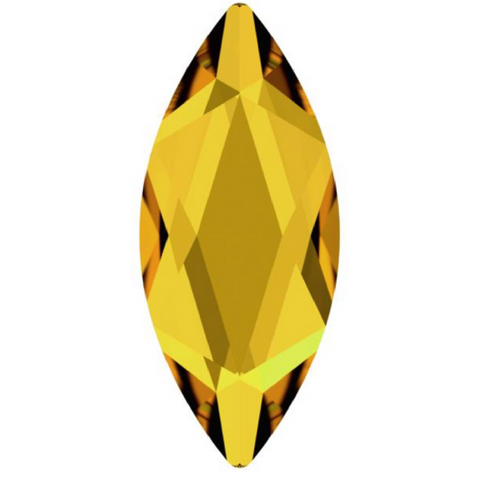 stock image of sunflower yellow coloured stone in marquise cut flat back from swarovski crystal elements