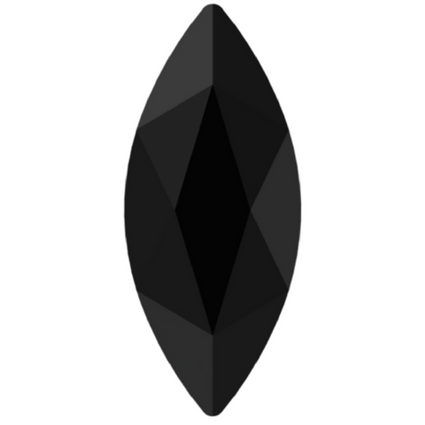 Austrian Crystal - No Hotfix - Article 2201 - MARQUISE - JET (black) - 14 x 6 mm