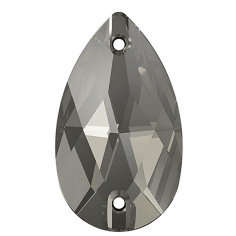 Austrian Crystal - Sew-on Stone - Article 3230 - DROP - BLACK DIAMOND - 2 sizes available