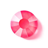 Neon pink faceted round crystal chaton cabochon, rose tint