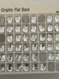 Clear Swarovski graphic flat-back oval crystals arranged in grid tray