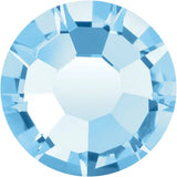 Preciosa crystal MAXIMA Rose, no hotfix flat back single stone in colour Aquamarine, close up of facets