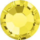 Citrine yellow round crystal rhinestone, faceted surface, no hotfix, single piece