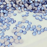 Light sapphire blue crystal chatons, round faceted loose stones, no hotfix