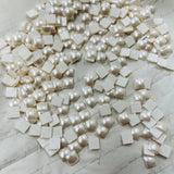 White pearl Swarovski hotfix crystal square pieces with pearl-luster finish
