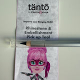 Close-up of the Crystal Ninja Tanto black synthetic wax tip with clear protective cap
