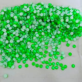 Swarovski article 2088 XIRIUS Rose no hotfix flat backs in colour Electric Green a fluorescent, neon bright, multiples showing intense colour and lacquer backing