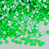 Swarovski article 2088 XIRIUS Rose no hotfix, in Electric green faceted crystal rhinestones, SS20 size 4.8 mm, close up of group of stones