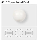 Swarovski round crystal pearl bead, white pearl; three size options shown