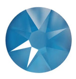Round electric blue Swarovski crystal gemstone, faceted flat-back (no hotfix)