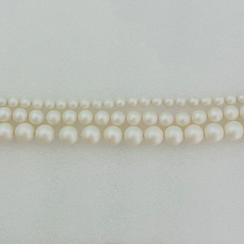 Swarovski pearl-bead strand, crystal pearl white, round luster beads