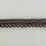 Swarovski pearl bead strand with dark brown round beads, glossy finish