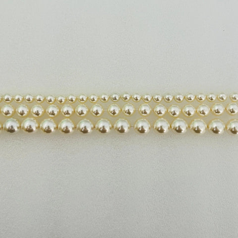 Swarovski crystal cream pearl beads strand with small round cream pearls, one row