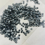 Square hotfix crystal cabochons, dark gray hematite tone, faceted cabochons