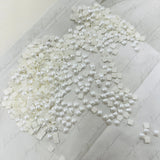 Pearl-look square hotfix crystal cabochons, white