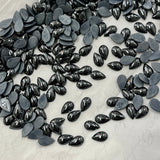 Swarovski hotfix crystal drop cabochons in jet hematite, glossy black and gray scatter