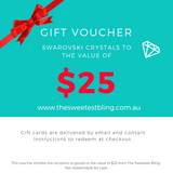 gift card, gift voucher, bling voucher, bling gift, Swarovski gift card, crystal gift card, 