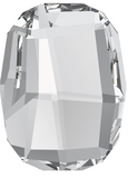 Clear Swarovski graphic oval crystal, faceted top with mirrored sparkle