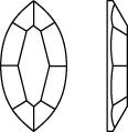 Line Drawing Swarovski No Hotfix Crystal Clear Navette Flat Backs Article 2200 8 x 4 mm