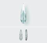 Swarovski No Hotfix Crystal Clear Raindrop Flat Backs Article 2304 14 x 3.9 mm