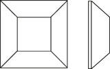 Line drawing of Swarovski Article 2400 Square Flat Back