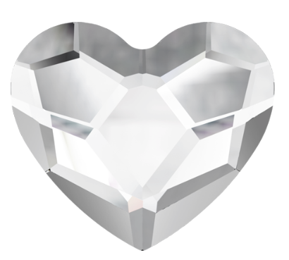 Swarovski No Hotfix Crystal Clear Heart Flat Backs Article 2808 6 mm