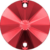 Austrian Crystal - Sew-on Stone - Article 3200 - RIVOLI - SCARLET - 10 mm
