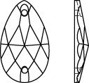 Line Drawing Swarovski Sew on stone Pear Teardrop Crystal 2 holes Article 3230