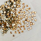Austrian Crystal - No Hotfix - Article 2400 - SQUARE - CRYSTAL GOLDEN SHADOW - 4 x 4 mm