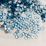 Austrian Crystal - No Hotfix - Article 2400 - SQUARE - AQUAMARINE - 4 x 4 mm