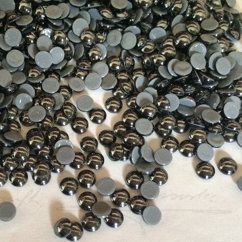Swarovski Hotfix Crystal Jet Hematite Pearl Flat Backs Article 2080/4