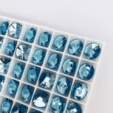 real photo of Swarovski Crystal sew on elements in Aquamarine