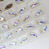 Swarovski Elements Navette sew-on feature stone Crystal AB 2 holes