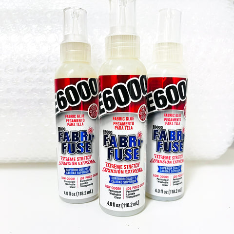 E6000 Fabri-Fuse Glue - Extreme Stretch Fabric Adhesive - 2 or 4 oz - Clear - Washable - Made in USA