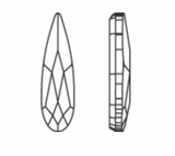 line drawing of article 2304 Rain Drop flatback crystal, gem, stone, rhinestone, diamanté 