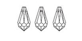 line drawing of Swarovski Crystal Pendants in article 6000 teardrop 