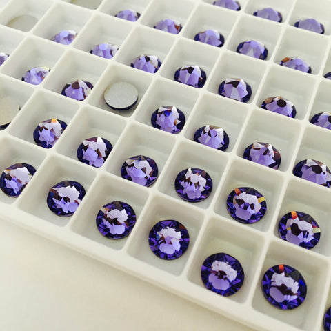 actual photo of Swarovski Crystal Tanzanite lovely mid purple colour similar to lavender
