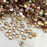 another photo of Swarovski rhinestones in Golden Shadow colour iron on diamantes