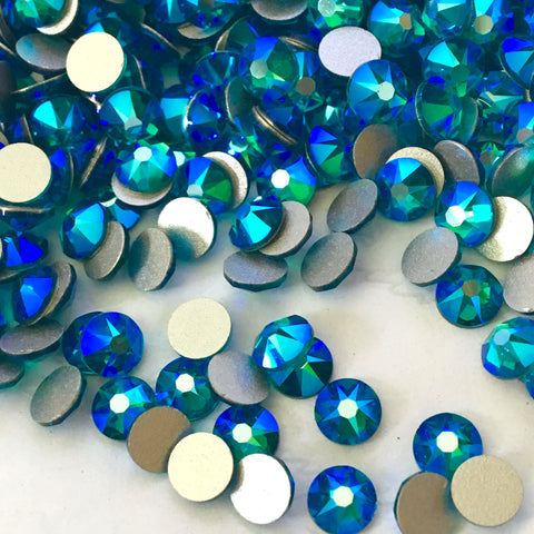 actual photo of Blue Zircon Shimmer from Swarovski Crystal no Hotfix effects range