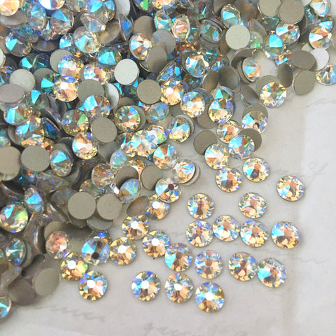 real photo of the colour Crystal Shimmer from Swarovski flat back range