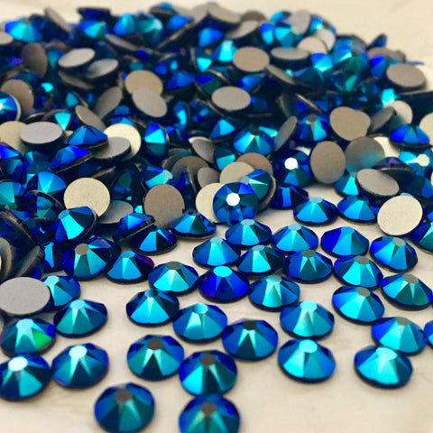 actual photo of Cobalt Shimmer crystals in No Hotfix Swarovski 