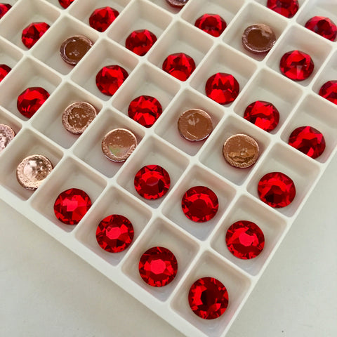 real photo of Swarovski Crystals Hotfix variety Light Siam Red colour