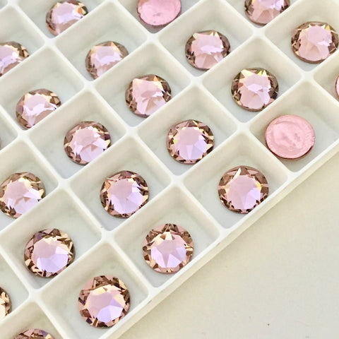 actual photo of Vintage Rose coloured Hotfix crystals from Swarovski