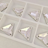 clear Swarovski crystals with 3 holes for sewing through in clear colour