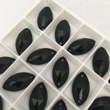 Austrian Crystal SEW-ON STONES - Article 3223 - NAVETTE - JET - 2 sizes available