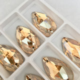 Austrian Crystal - Sew-on Stone - Article 3230 - DROP - CRYSTAL GOLDEN SHADOW - 3 sizes available