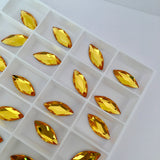 Austrian Crystal - No Hotfix - Article 2201 - MARQUISE - SUNFLOWER - 14 x 6 mm